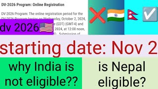 dv 2026 opening date  dv 2026 in Nepal  when dv 2026 will open in Nepal dv 2024 date [upl. by Ashia868]