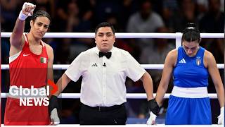 quotNot a transgender casequot IOC doubles down on Algerian boxers controversial win [upl. by Kcirdderf]