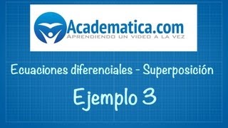 Método de la superposicion  Ecuaciones diferenciales  ejemplo 3 [upl. by Milzie]