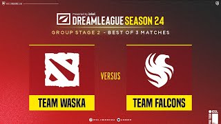 Bahasa ID Falcons vs Waska  Group Stage 2 Bo3  DreamLeague S24 VEENOMONDOTA [upl. by Aihtenak]