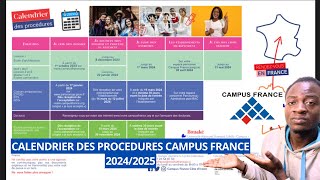 Étude en France  calendrier de procédure campus France 20242025 [upl. by Anneyehc]