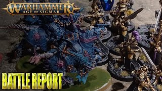 Stormcast Eternals vs Slaves to Darkness  4th Ed Age of Sigmar Battle Report [upl. by Irahk932]