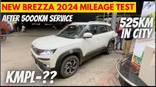 New Maruti Brezza City Mileage Test Petrol 2024 Tank To Tank  Brezza Automatic  brezza zxi 2023 [upl. by Arob943]