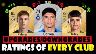 FIFA 25  BIGGEST RATING UPGRADES amp DOWNGRADES of Every Club EA FC 25 😎💥 ft Palmer Correa [upl. by Lal654]