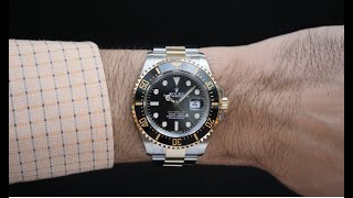 4K Rolex SeaDweller SD43 Twotone 126603 Review Macro and Wrist Shots  Hafiz J Mehmood [upl. by Atinele]