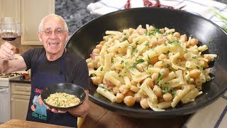 Pasta with Chickpeas Recipe White Sauce Version  Pasta e Ceci [upl. by Kcirb]