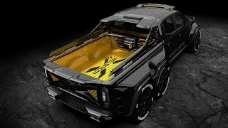 Mercedes XClass 6x6 Pickup Custom Exy Monster X Concept [upl. by Mari]