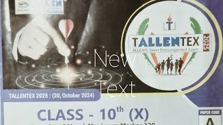 TALLENTEX 2025 Allen coaching class 10 please like and subscribe 🙏🙏🙏🙏🙏 [upl. by Sahcnip]