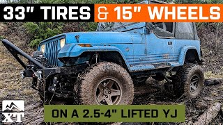 24quot Lifted YJ  33x125R15  15x8 Wheels  WampT Fitment [upl. by Erminna922]