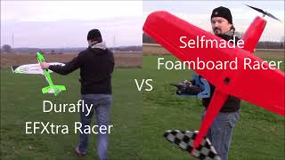 🏎 Durafly EFXtra Racer vs Selfmade Foamboard Racer 🏎 [upl. by Caspar72]