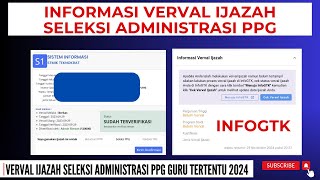 🔴 INFORMASI VERVAL IJAZAH PENDAFTARAN SELEKSI ADMINISTRASI PPG GURU TERTENTU [upl. by Adebayo525]