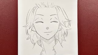 Anime drawing  how to draw Manjiro Sano stepbystep [upl. by Menashem]