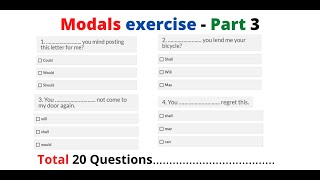 Modals Exercise Part 3  English Grammar  Raghvendra Pal [upl. by Azeel]