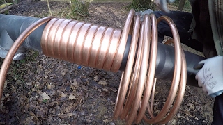 Off grid round house build part 35 hot water coil for the wood stove [upl. by Aubarta199]