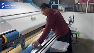 Open Width Knitted Fabric Inspection Machine SUNTECH [upl. by Elnukeda1]