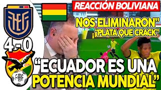 BOLIVIANOS EXPLOTAN EN VIVO TRAS SER GOLEADOS POR BOLIVIA ¡NOS HUMILLARON ECUADOR POTENCIA [upl. by Niai236]