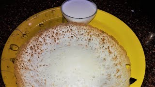 Aappam  ஆப்பம்  ஆப்பமும் தேங்காய் பாலும்  Aappam with coconut milkwithout yeast [upl. by Katusha210]