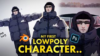 My first lowpoly character in Blender3d timelaps [upl. by Gorges]