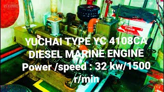 Review  YUCHAI type YC 4108CA DIESEL MARINE ENGINE [upl. by Kawai]