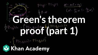 Greens theorem proof part 1  Multivariable Calculus  Khan Academy [upl. by Niamert647]