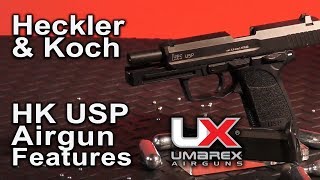 Heckler amp Koch HK USP BB Gun Air Pistol Features  Umarex Airguns Overview [upl. by Terzas]