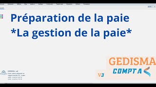 GEDISMA quotLa gestion de la paiequot [upl. by Adev]