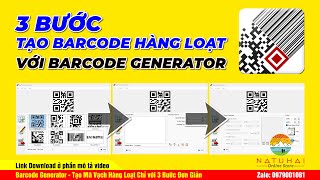 tutorial 3 bước tạo BARCODE hàng loạt với Barcode generator I Created BARCODE in 3 Easy Steps [upl. by Ecnar419]