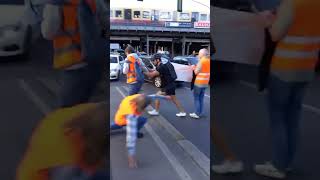 Enraged cyclist pushes Just Stop Oil protesters over [upl. by Aretak255]