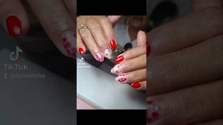 Gel en Uña Natural Rojo nails acrylicnails uñas gelnails tiktok [upl. by Notgnillew]