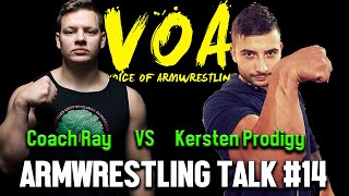 Coach Ray vs Kersten Prodigy ARM WRESTLING TALK 16 [upl. by Rodi]