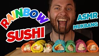 INSANE Creation  RAINBOW SUSHI ROLLS Mukbang [upl. by Massey]