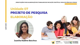 Audio Vídeo UNIDADE 07 ELABORAÇÃO  PROJETO DE PESQUISA [upl. by Ahsoik]