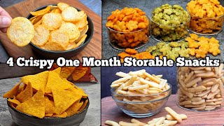 4 Homemade Snacks Recipe  1Month Storage Easy Crispy Tea Time Snacks [upl. by Chamkis]