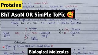 Protein Structure  Amino Acid  Biological Molecules Class 11 Biology [upl. by Yerroc]