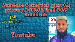 Sentence Correction  part 02 primary  NTRCA  BCS  Saidul sir [upl. by Anissa328]