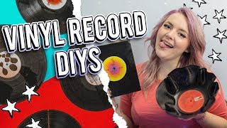 DIYs Using Vinyl Records DIY Bowl Notebook and Wall Art [upl. by Fionnula]