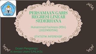 Persamaan Garis Regresi Linear Sederhana  Statistik Inferensial [upl. by Enilhtak679]