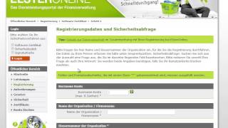 Registrierung am ElsterOnlinePortal mit Organisationszerfikat  Teil 1 [upl. by Mich]