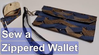 How to sew a zippered clutch wallet with card slots phone holder and wristlet strap [upl. by Nitin]