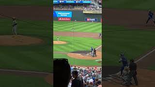 BROOKS LEE⚾️ MN TWINSFlyout vs MIL Brewers mntwins brookslee shorts 7202024 [upl. by Neda690]