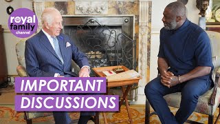 King Charles Reunites With Idris Elba to Discuss Youth Opportunities [upl. by Fabron]