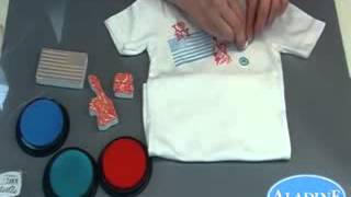 Tuto DIY  customiser un teeshirt avec des tampons Aladine Stampotextile [upl. by Ripp]