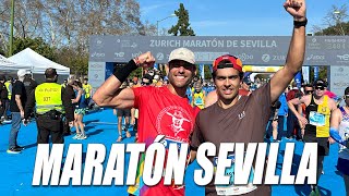 MARATÓN DE SEVILLA 2024  LE AYUDO A DESTROZAR SU MEJOR MARCA [upl. by Ahtnahc824]