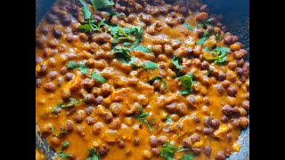 Roasted garlic chana masala  Black chana recipe  Easy recipe [upl. by Brandtr]