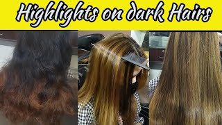 Cap Highlights  Highlights on Dark Hair  Ash Blonde Highlights  Cap streaks  Real Beauty Secret [upl. by Mazurek]