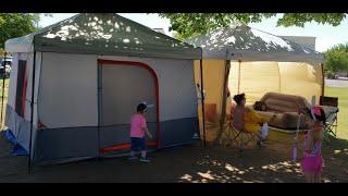 Ozark Trail 10x10 canopy GLAMPING picnic setup [upl. by Jada408]