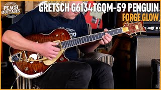 Gretsch G6134TGQM59 Limited Edition Professional Quilt Classic Penguin  Forge Glow [upl. by Legnalos]