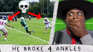 Garrett Wilson freestyling midroute Cam Newton says ABSOLUTELY NEVER DO THIS  FOOTBALL 101 [upl. by Trix]