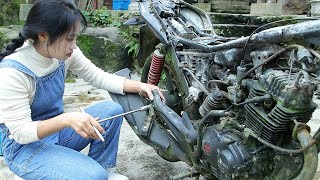 💡Genius Girl Spent 10 Days Successfully Repairing A Scrapped Motorcycle Covered In Moss  Linguoer [upl. by Monjan166]