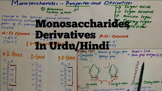 Carbohydrates 3 Monosaccharides Derivatives Amino SugarSugar alcohol Biochemistry Satyanarayan [upl. by Matlick]